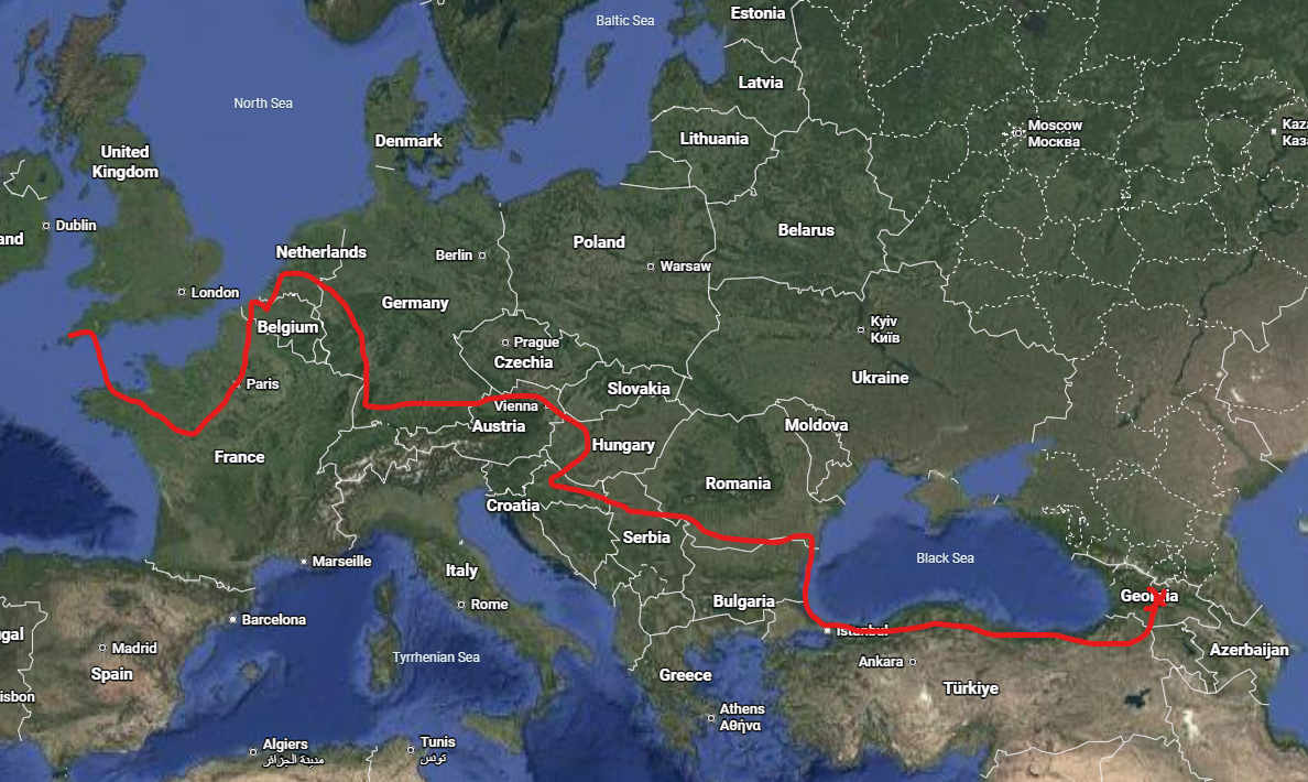Map of the Europe route